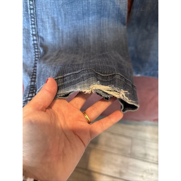 ARIAT Denim Trouser Women 31L Blue Bootcut Mid Rise Dark Wash Western - Picture 9 of 10